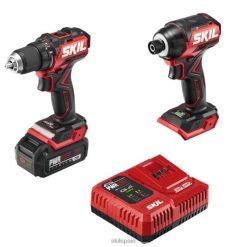 herramientas SKIL Kit de destornillador de impacto y taladro compacto sin escobillas de 20 V pwr core 20 26R6P31