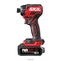 herramientas SKIL pwr core 20 kit de destornillador de impacto hexagonal compacto sin escobillas, 20 V, 1/4 pulg. 26R6P13