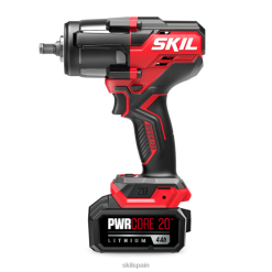 herramientas SKIL pwr core 20 kit de llave de impacto de par medio sin escobillas, 20 V, 1/2 pulg. 26R6P4